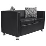 2- und 3-Sitzer-Sofagarnitur aus schwarzem Kunstleder von vidaXL, Sofas - Ref: Foro24-272178, Preis: 549,44 €, Rabatt: %