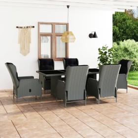 Garden dining set 7 pieces and light gray synthetic rattan cushions by vidaXL, Garden sets - Ref: Foro24-3060140, Price: 1,00...