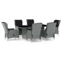 Set comedor jardín 7 pzas y cojines ratán sintético gris claro de vidaXL, Conjuntos de jardín - Ref: Foro24-3060140, Precio: ...