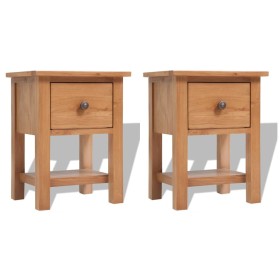 Bedside tables 2 units solid oak wood 36x30x47 cm by vidaXL, Nightstands - Ref: Foro24-3053416, Price: 187,89 €, Discount: %