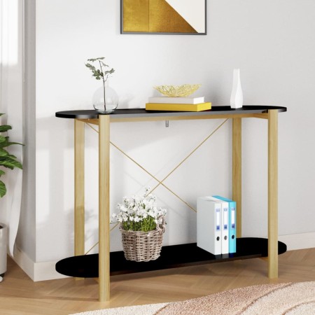 Black plywood console table 110x38x75 cm by vidaXL, Side tables - Ref: Foro24-345691, Price: 57,99 €, Discount: %