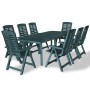 Juego de comedor de jardín 9 piezas plástico verde de vidaXL, Conjuntos de jardín - Ref: Foro24-275081, Precio: 934,70 €, Des...