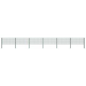 Fence panel with green iron posts 10.2x0.8 m by vidaXL, fence panels - Ref: Foro24-278609, Price: 606,99 €, Discount: %