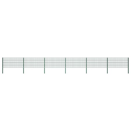 Fence panel with green iron posts 10.2x0.8 m by vidaXL, fence panels - Ref: Foro24-278609, Price: 606,36 €, Discount: %