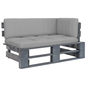 Corner garden sofa made of gray impregnated pine wood pallets by vidaXL, Modular outdoor sofas - Ref: Foro24-3066555, Price: ...