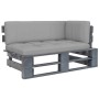 Corner garden sofa made of gray impregnated pine wood pallets by vidaXL, Modular outdoor sofas - Ref: Foro24-3066555, Price: ...