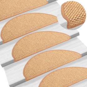 Self-adhesive sisal stair mat 15 units orange 65x21x4cm by vidaXL, Stair mats - Ref: Foro24-326877, Price: 98,36 €, Discount: %