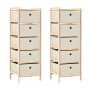 Shelves with 5 fabric baskets 2 units beige cedar wood by vidaXL, Lockers and storage cabinets - Ref: Foro24-276232, Price: 7...