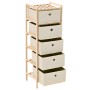 Shelves with 5 fabric baskets 2 units beige cedar wood by vidaXL, Lockers and storage cabinets - Ref: Foro24-276232, Price: 7...