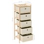 Shelves with 5 fabric baskets 2 units beige cedar wood by vidaXL, Lockers and storage cabinets - Ref: Foro24-276232, Price: 7...