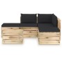 Garden furniture 6 pieces with green impregnated wood cushions by vidaXL, Garden sets - Ref: Foro24-3074658, Price: 550,05 €,...