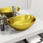 Lavabo 40x33x13,5 cm cerámica dorado de vidaXL, Lavabos - Ref: Foro24-143474, Precio: 78,66 €, Descuento: %