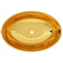 Lavabo 40x33x13,5 cm cerámica dorado de vidaXL, Lavabos - Ref: Foro24-143474, Precio: 78,66 €, Descuento: %