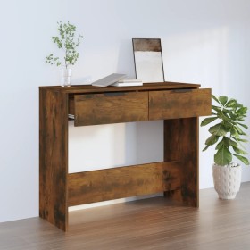 Mesa consola madera contrachapada roble ahumado 90x36x75 cm de vidaXL, Mesas auxiliares - Ref: Foro24-817072, Precio: 60,99 €...