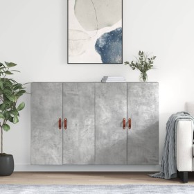 Wall cabinet 2 units concrete gray 69.5x34x90 cm by vidaXL, Sideboards - Ref: Foro24-3195599, Price: 146,99 €, Discount: %