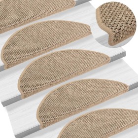 Selbstklebende Sisal-Stufenmatte 15 Stück beige 65x21x4 cm von vidaXL, Treppenmatten - Ref: Foro24-326878, Preis: 98,99 €, Ra...