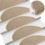 Alfombrilla autoadhesiva escalera sisal 15 uds beige 65x21x4 cm de vidaXL, Alfombrillas para escalones - Ref: Foro24-326878, ...