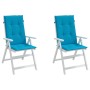 High back garden chair cushion 2 pcs blue fabric 120x50x3 cm by vidaXL, Cushions for chairs and sofas - Ref: Foro24-43183, Pr...