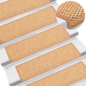 Self-adhesive sisal stair mat 15 units orange 65x21x4cm by vidaXL, Stair mats - Ref: Foro24-326889, Price: 98,55 €, Discount: %