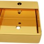 Washbasin with overflow 41x41x15 cm ceramic gold by vidaXL, Sinks - Ref: Foro24-143478, Price: 94,99 €, Discount: %