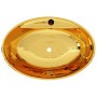 Lavabo con rebosadero 58,5x39x21 cm cerámica dorado de vidaXL, Lavabos - Ref: Foro24-143476, Precio: 122,94 €, Descuento: %