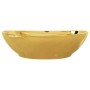 Lavabo con rebosadero 58,5x39x21 cm cerámica dorado de vidaXL, Lavabos - Ref: Foro24-143476, Precio: 122,94 €, Descuento: %