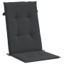 Cojín silla de jardín respaldo alto 2 uds tela negro 120x50x3cm de vidaXL, Cojines para sillas y sofás - Ref: Foro24-47538, P...