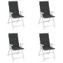 Cojín silla de jardín respaldo alto 4 uds tela negro 120x50x3cm de vidaXL, Cojines para sillas y sofás - Ref: Foro24-47539, P...