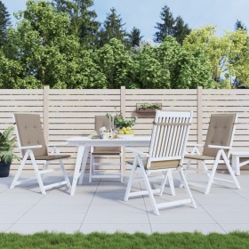 Gartenstuhl Kissen mit hoher Rückenlehne 4 Stück taupe Stoff 120x50x3cm von vidaXL, Kissen für Stühle und Sofas - Ref: Foro24...