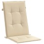 Cojín silla de jardín respaldo alto 4 uds tela beige 120x50x3cm de vidaXL, Cojines para sillas y sofás - Ref: Foro24-47543, P...