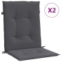 Garden chair cushion low backrest 2 units anthracite Oxford fabric by vidaXL, Cushions for chairs and sofas - Ref: Foro24-475...