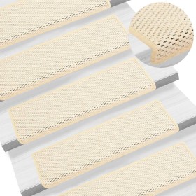 Self-adhesive sisal stair mat 15 pcs cream 65x21x4 cm by vidaXL, Stair mats - Ref: Foro24-326893, Price: 94,09 €, Discount: %