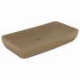 Lavabo rectangular de lujo de cerámica crema mate 71x38 cm de vidaXL, Lavabos - Ref: Foro24-146963, Precio: 99,28 €, Descuent...