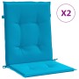 Cojín silla jardín respaldo bajo 2 uds tela Oxford azul de vidaXL, Cojines para sillas y sofás - Ref: Foro24-47554, Precio: 4...