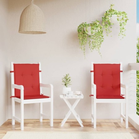 Cojín silla jardín respaldo bajo 2 uds tela Oxford rojo de vidaXL, Cojines para sillas y sofás - Ref: Foro24-47558, Precio: 3...