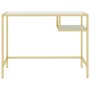 Escritorio para ordenador blanco y dorado vidrio 100x36x74 cm de vidaXL, Escritorios - Ref: Foro24-331628, Precio: 80,05 €, D...