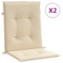 Cojín de silla de jardín respaldo bajo 2 uds tela Oxford beige de vidaXL, Cojines para sillas y sofás - Ref: Foro24-47564, Pr...