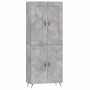 Aparador alto madera contrachapada gris hormigón 69,5x34x180 cm de vidaXL, Aparadores - Ref: Foro24-3199533, Precio: 137,53 €...