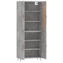 Aparador alto madera contrachapada gris hormigón 69,5x34x180 cm de vidaXL, Aparadores - Ref: Foro24-3199533, Precio: 137,53 €...