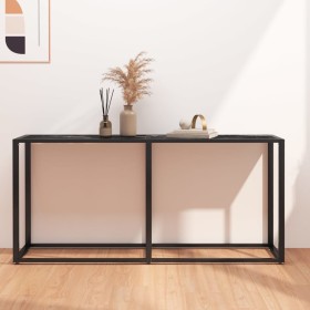 Mesa consola vidrio templado mármol negro 160x35x75,5 cm de vidaXL, Mesas auxiliares - Ref: Foro24-331681, Precio: 82,99 €, D...