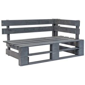 Banco esquinero de palés para jardín madera gris de vidaXL, Bancos de jardín - Ref: Foro24-44698, Precio: 78,14 €, Descuento: %