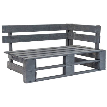 Corner pallet bench for garden gray wood by vidaXL, garden benches - Ref: Foro24-44698, Price: 78,14 €, Discount: %