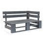 Corner pallet bench for garden gray wood by vidaXL, garden benches - Ref: Foro24-44698, Price: 78,14 €, Discount: %