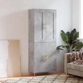 Tall plywood gray concrete sideboard 69.5x34x180 cm by vidaXL, Sideboards - Ref: Foro24-3199549, Price: 137,99 €, Discount: %