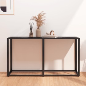 Black marble tempered glass console table 140x35x75.5cm by vidaXL, Side tables - Ref: Foro24-331677, Price: 71,93 €, Discount: %