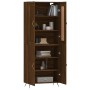 Aparador alto madera contrachapada marrón roble 69,5x34x180 cm de vidaXL, Aparadores - Ref: Foro24-3199536, Precio: 148,09 €,...