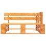 Corner pallet bench for garden in brown honey wood by vidaXL, garden benches - Ref: Foro24-45766, Price: 72,35 €, Discount: %