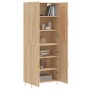 Aparador alto madera contrachapada color roble 69,5x34x180 cm de vidaXL, Aparadores - Ref: Foro24-3199548, Precio: 158,99 €, ...