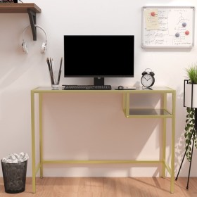 Black marble glass computer desk 100x36x74 cm by vidaXL, Desks - Ref: Foro24-331627, Price: 67,72 €, Discount: %