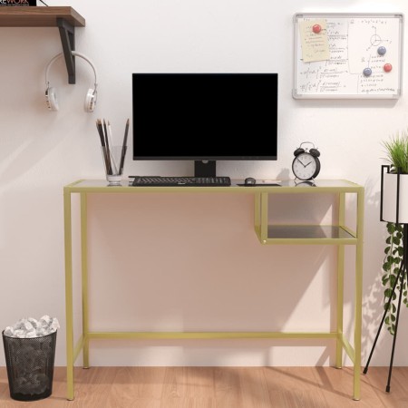 Black marble glass computer desk 100x36x74 cm by vidaXL, Desks - Ref: Foro24-331627, Price: 67,99 €, Discount: %